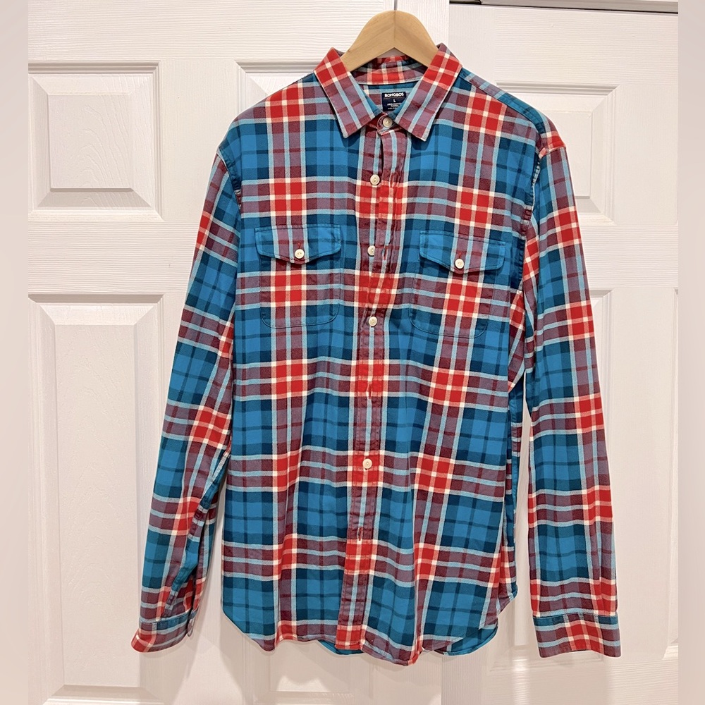 Bonobos Flannel long sleeve shirt, button down, standard fit